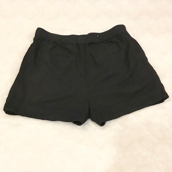 Joie Medium Pleated Linen Blend Women’s Black Shorts High Rise Pockets - Picture 6 of 12